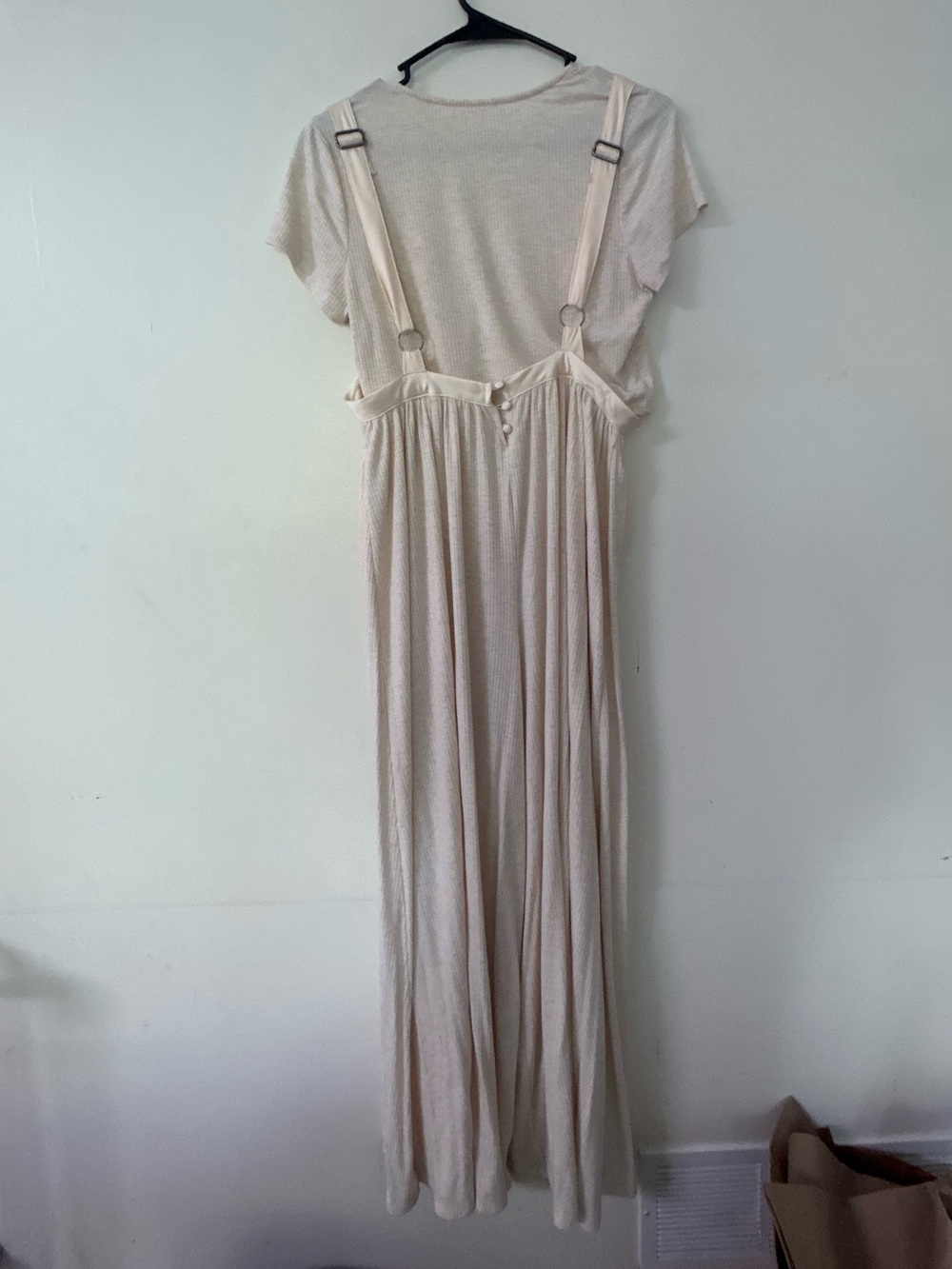 Free People Brookside Rib T-Shirt & Overalls Set in Ivory - Picture 6 of 6